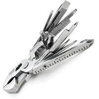 Swiss+Tech ST53130 Polished SS 22-in-1 Pocket Multitool Kit with Wrenches, Allen Drivers, Hand Drill