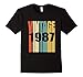 Mens Retro Vintage 1987 T-Shirt 30 yrs old Bday 30th Birthday Tee Medium Black