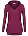 Timeson Women Long Sleeve V Neck Pullover Kangaroo Pocket Sweatshirt Hoodie (XXX-Large, Purple Red)