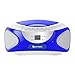 Ematic CD Boom Box with Bluetooth Audio and Speakerphone, Blue