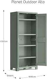 Keter Planet Outdoor Tall Cabinet Green Multi Purpose Garage Storage view 3