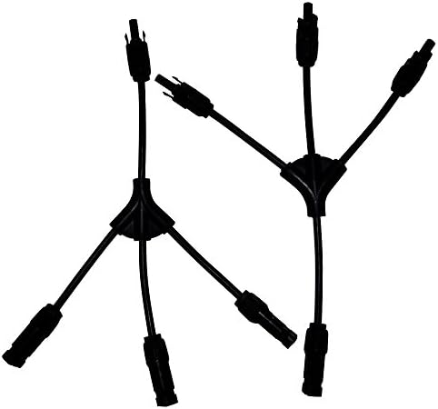 Aolailiya MC4 Y Branch Connector Solar Panel Adaptor Cable Connectors (F/F/F/M and M/M/M/F)