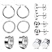 LOYALLOOK Stainless Steel Earrings For Men Tiny Earrings CZ Earrings Hoop Earrings Ball Stud Earrings Cartilage Earrings Endless Earrings For Men Boys Silver Tone
