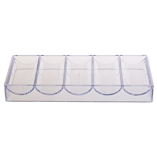 Bonarty 600Pcs Chip Clear Acrylic Poker Chip Locking Carrier-Includes 6 Chip Racks, Holds 6 Chip Trays Poker Chip Case (Clear) - Thumbnail 3