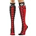 DC Comics Harley Quinn Faux Lace Up Knee High Boot Socks with Cuff
