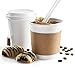 NYHI 100 Pack 10 oz White Paper Disposable Coffee Cups with Black Lids and Sleeves Hot Cold Beverage Drinking Cup for Water Juice Espresso Tea Ideal for Water Coolers Party