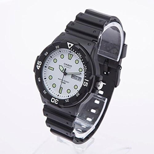 Casio MRW200H-7E Mens 100M Black Diver Classic Sports Watch Resin White Dial NEW