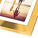 Americanflat 5x7 Picture Frame with Shatter-Resistant Glass - Set of 2 - Use as 4x6 Frame with Mat or Display 5x7 Photo Without Mat - Signature Collection - Picture Frames for Tabletop and Wall - Gold