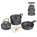 Terra Hiker Camping Cookware, Nonstick, Lightweight Pots, Pans with Mesh Set Bag for Backpacking, Hiking, Picnic (Renewed)