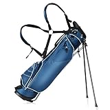 Tangkula Golf Stand Bag Lightweight Organized Golf Bag Easy Carry Shoulder Bag with 3 Way Dividers and 4 Pockets for Extra Storage Sunday Golf Bag, Blue (Blue)