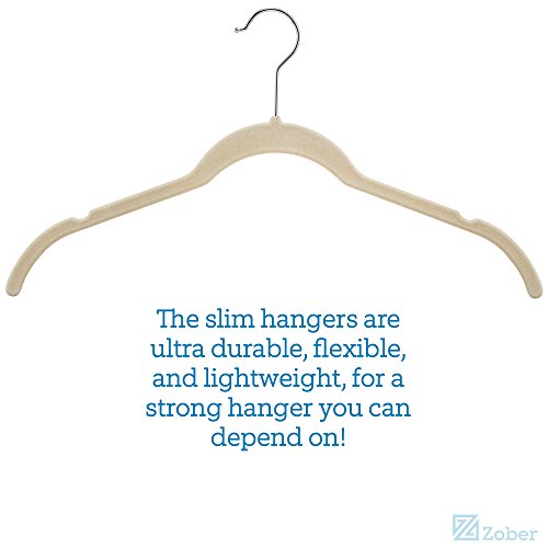 image for ZOBER Velvet Shirt/Dress Hangers - (120-Pack) Non-Slip Velvet Material