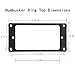 Kmise Z4542 4 Piece Flat Metal Humbucker Pickup Mounting Rings - Chrome/Black