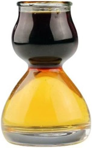 Quaffer Double Bubble Layered Shot Glass Plus Recipe Card Glass Clear 1.25oz On Top 2.25 oz On Bottom Set Of 4 by Quaffer