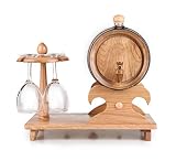 Personalized Oak Aging Barrel & Whiskey Glasses Set – 2 Liter, Charred Interior, Engraving Option