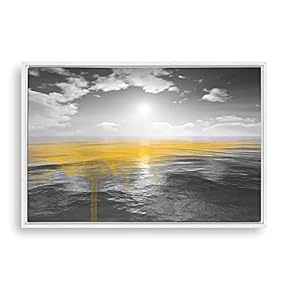 Framed Canvas Wall Art Black and White Scenery Canvas Prints Home Artwork Decoration for Living Room,Bedroom - 16x24 inches