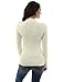 PattyBoutik Women Mock Neck Long Sleeve Military Style Sweater. (Ivory Small)