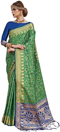 HEART N SOULIndian Bollywood Sarees For Women Patola Silk Woven Saree l Tradional Wedding Wear Sari With Unstitched Blouse