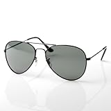 80's - polarized classic metal aviator sunglasses 58mm - Black