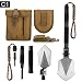 FiveJoy Military Folding Shovel Multitool (C1) - Portable Foldable Survival Tool - Entrenching Backpack Equipment for Hiking Camping Emergency Car - Bushcraft Gear: Shovels and Accessories Tools Kit