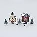 Lighting up Christmas Doll Figurine Tiny Resin House Building (Church House set of 2)
