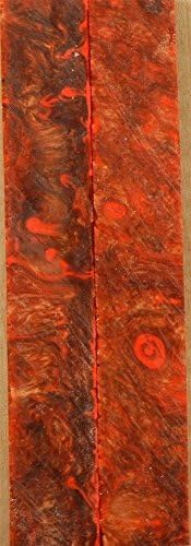 Bronze &amp; Orange Inlace Acryl #01 2 pc Mini Knife Scale 3/16"x3/4"x5" 001