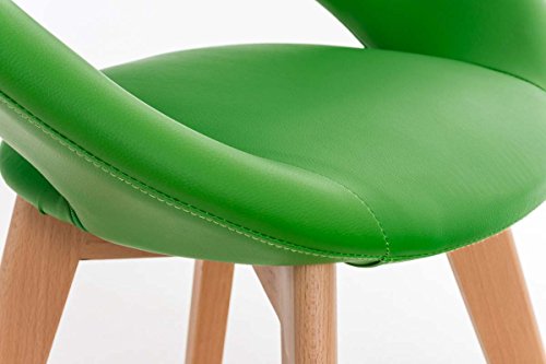 CLP-Sedia-Design-Imbottita-Timm-in-Similpelle-Sedia-Attesa-4-Gambe-in-Legno-I-Sedia-Sala-da-Pranzo-con-Schienale-I-Sedia-Moderna-Conferenza-con-Braccioli-I-Poltroncina-Imbottita-Verde