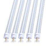 65W T8 V Shaped 8FT LED Tube Light 270 Angle, Single Pin FA8 Base 7800LM 6000K Cold White, 8 Foot Double Side (150W LED Fluorescent Bulbs Replacement),Dual-Ended Power AC 85-277V 12 Pack