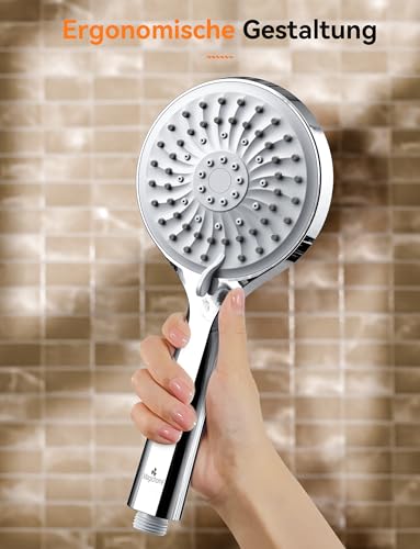 Magichome Shower Head with Hose 59 Inch High Pressure Shower Head 5 Jet Types Hand Shower Head Water-Saving Large Economy Shower Head