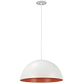 Aspen Creative 61040-1A Adjustable 1 Light Hanging Pendant Ceiling Light, Transitional Design in Matte White Finish, Metal Do