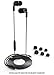 Sentey Earbuds Earphones in Ear Headphones Headset in-Line Microphone Stereo Bass for Travel Running Men Kids Girls Nexus Black/Gray LS-4245 Hard Carrying Case Audiophile Sport Gaming Pc Mac Phones