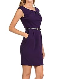 Colección Auliné vestido de tubo sin mangas de color para oficina o trabajo para mujer