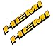 Aimoll 2pcs HEMI Side Fender Emblem Badge Plate Decal with Sticker for Dodge Charger V8 RT Ram 1500 Challenger (yellow)