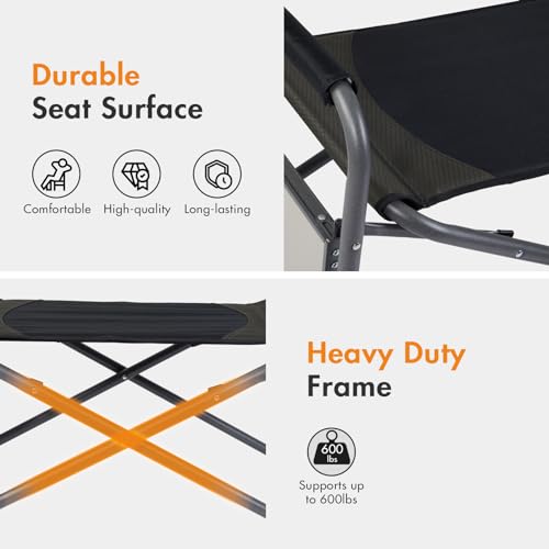 PORTAL Extra Wide Camping Adults XXL Folding Chair with Side Table for