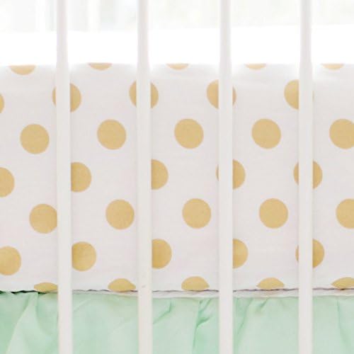 My Baby Sam Polka Dot Crib Sheet, Gold