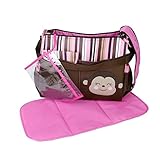 Foxnovo Print Multi-functional Large Capacity Baby Diaper Nappy Changing Pad Travel Mummy Handbag Tote Bag Shoulder Bag