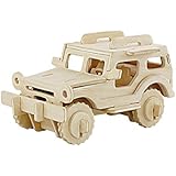 PONTE COLLECTION 3D Wooden Model Toy Kit World Puzzle Build Car Kit Wooden 3D Puzzles Build Car Kit Kids Wooden Puzzle Car Model Kits 38-pcs (Jeep)