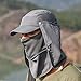 Crytech 3-in-1 Uv Sun Protection Fishing Cap Breathable Bonnie Bucket Hat with Visor Brim Safari Cap with Face Cover Removable Neck Face Flap Gardener Hat Golf Baseball Hat for Women Men (Dark Gray)thumb 3