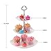 Sumerflos 3-Tier Porcelain Cake Stand, Elegant Embossed Cupcake Dessert Stand - Pastry Tiered Serving Tray for Tea Party, Baby Shower and Wedding (Pure White)