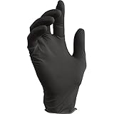 Black Nitrile Disposable Gloves Powder Free Textured Fingertips 4 Mil Thickness Latex Free Medical Examination Glove (Small)