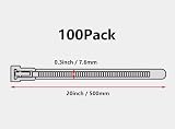 Oksdown Red Cable Ties 100 Pack 500mm x 7.6mm Heavy Duty Nylon Self Locking view 3