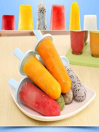 BeautyShe ice cream Popsicle Molds with Lid - Ice Pop Molds Maker，BPA Fre Ice Pop Makers-Garden Fresh Fruitsicle Frozen Pop Tray (Light blue)