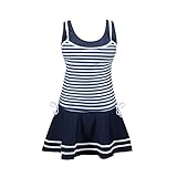 NINEWE Women's Tankini Striped Vintage Swim Dress