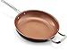 Ceramic & Titanium Non-Stick Frying Pan With Lid - 12 inch Dishwasher & Oven Safe Non-Scratch Cookware With Induction Plate - By Copper Master