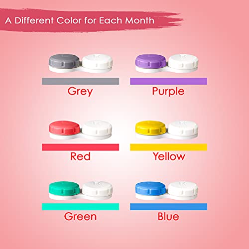 Contact Lens Cases, 12 Pack Assorted Separate Colors Eye Contact