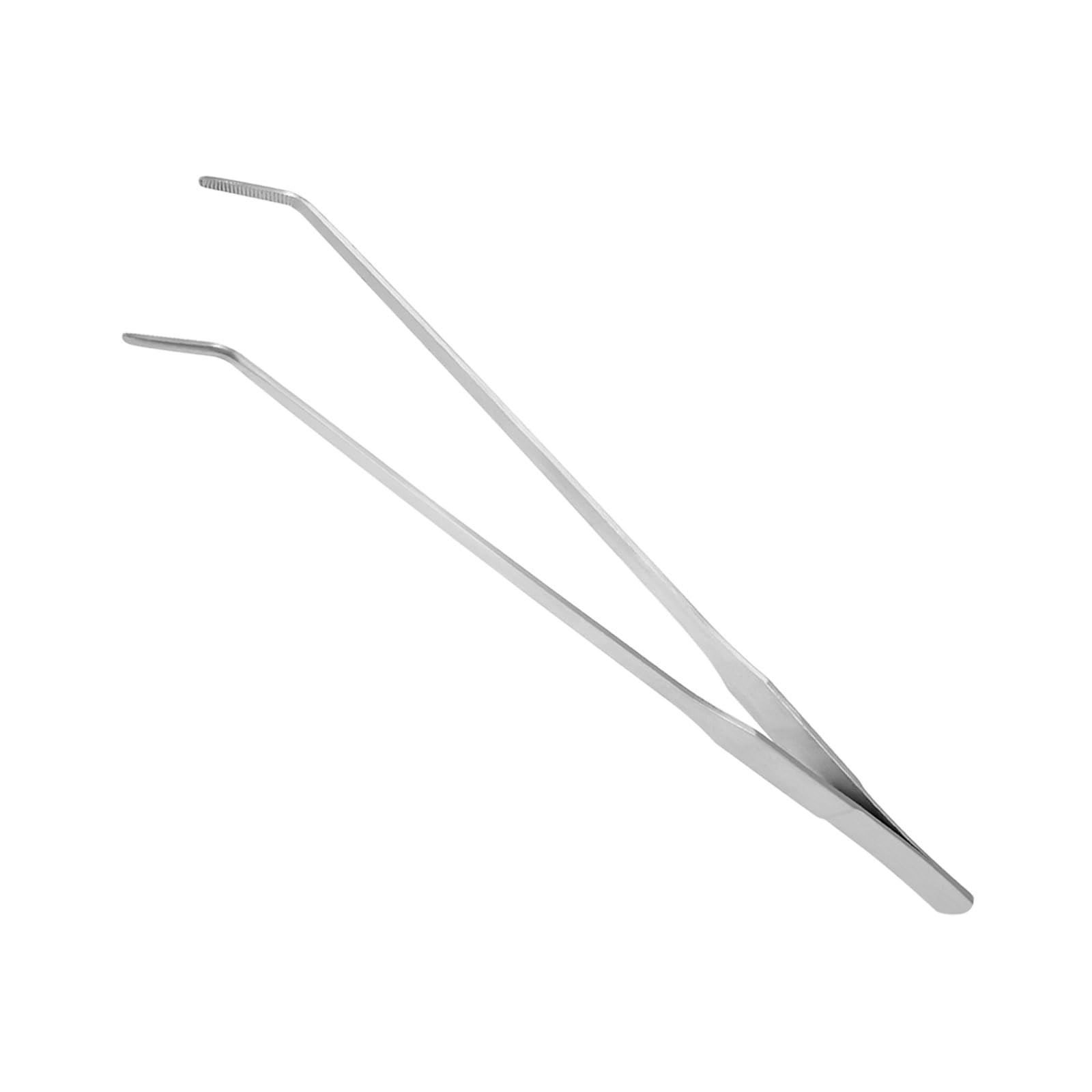 CoCud Tweezers, 27cm Length, Stainless Steel Curved Blunt Serrated Tip Tweezer - (Applications: for Mechanical Equipment Product Repair)