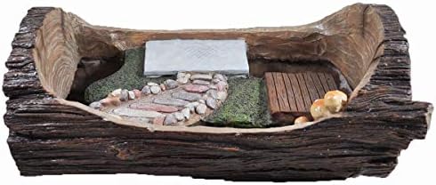 Prezents Fairy Garden UK Starter Planter Log Scene - Fairy Elf Pixie Hobbit Magical Gift Idea - Length: 36cm