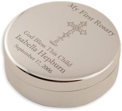 First Rosary Silver Keepsake Box