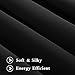 LEFENG Blackout Curtains Room Darkening Solid Thermal Insulated Grommet Black Out Window Curtain for Living Room/Bedroom 3 year warranty (2 Panels, W52 X L63 Inches, Black)