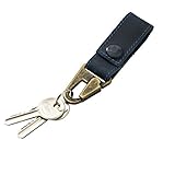 Rustic Leather Key Ring Holder Handmade by Hide & Drink :: Slate Blue