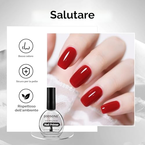 JODSONE Nail Prep Primer – 2 Pieces 16.5 ml Semi-Permanent Nail Primer and Dehydrated Natural Nail Prep Set, Ideal for Art Design at Home, Long-Lasting Gift